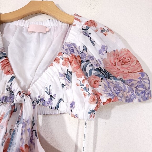 NEW Sofia The Label Ami Cottagecore Cut Out Mini Dress Floral Coquette Lolita - Picture 5 of 14